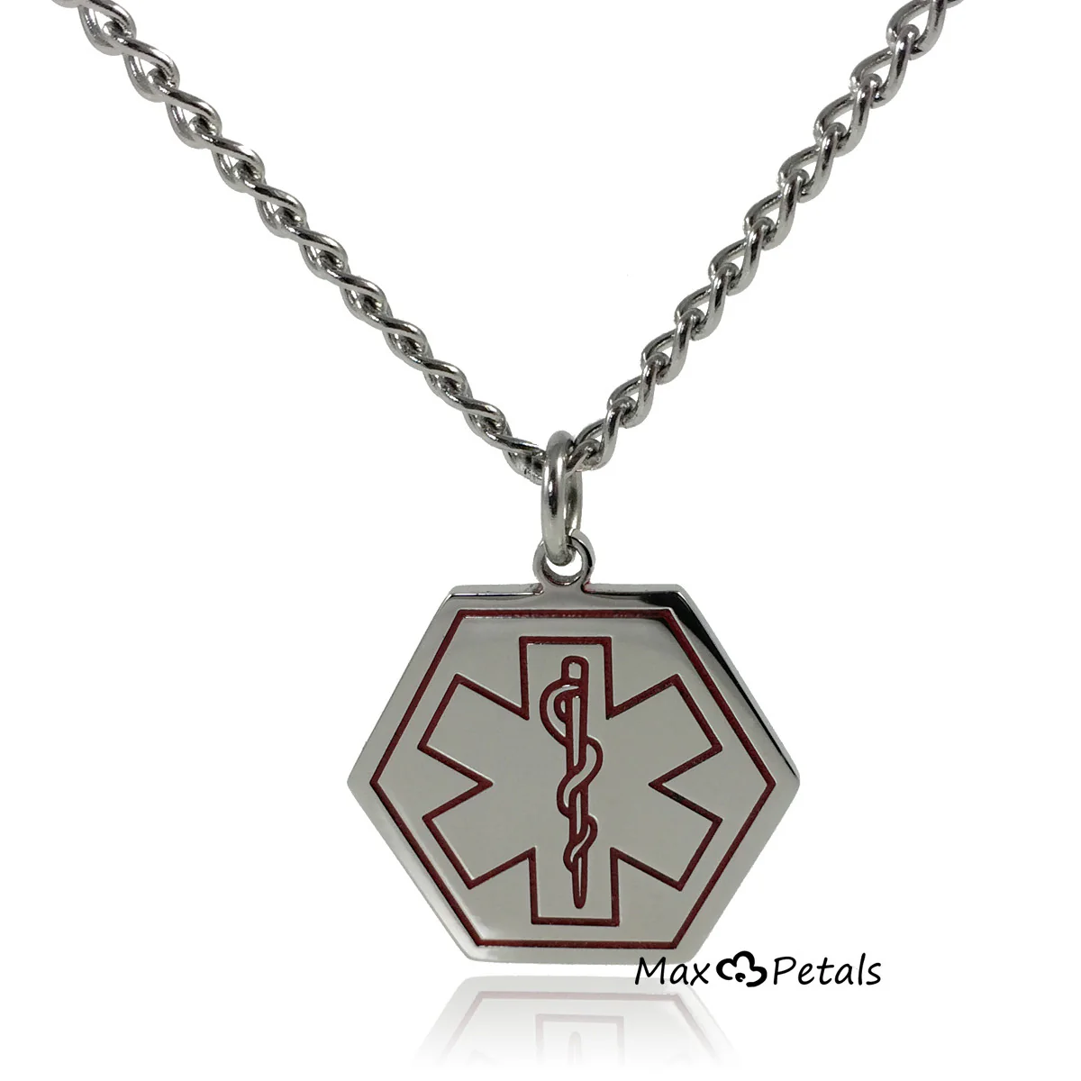 Type 1 Diabetes Medical Alert ID Stainless Steel Pendant Necklace
